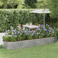 Plantenbak 322x100x36 cm gegalvaniseerd staal zilverkleurig