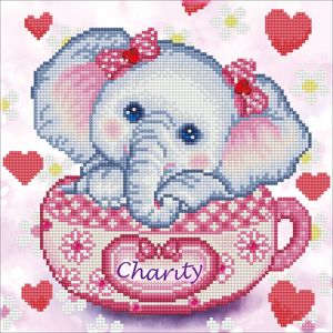 DIAMOND DOTZ Charity Elephant Diamond Painting, 7.756 Dotz, 30x30 cm