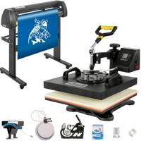 VEVOR Warmte Persmachine, 38 x 38 cm 5 in 1 Warmte Persmachine en 870 mm Vinyl Cutter Plotter, Snijplotter Machine met Signmaster, Snijplotter voor het Overbrengen van Afbeeldingen op T-shirtstassen