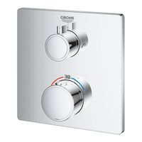 GROHE Grohtherm afbouwdeel voor inbouw badkraan thermostatisch met omstel douche en baduitloop rechthoekig chroom 24080000