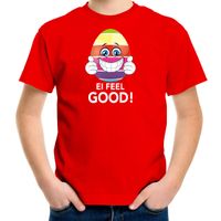 Vrolijk Paasei ei feel good t-shirt rood voor heren - Paas kleding / outfit