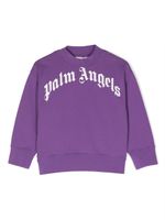 Palm Angels Kids sweat en coton à logo imprimé - Violet - thumbnail