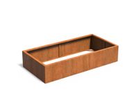 Cortenstaal plantenbak CARREZ zonder bodem 200x100x40cm.