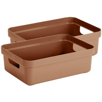 Sunware opbergbox Sigma Home - 4x - kunststof - 9 liter - terra - opberg dozen/bakken Sunware opbergbox Sigma Home - 4x - kunststof - 9 liter - terra - opberg dozen/bakken