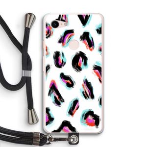 Cheetah color: Pixel 3 XL Transparant Hoesje met koord