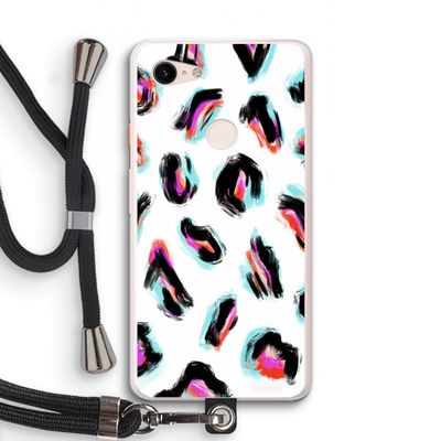 Cheetah color: Pixel 3 XL Transparant Hoesje met koord