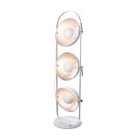 Industriële vloerlamp Banck - Wit - 30/30/120cm - 3 lichts staande lamp geschikt voor E27 LED lichtbron - met voetschakelaar - geschikt voor woonkamer, slaapkamer en thuiskantoor