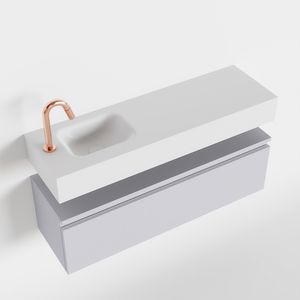 Toiletmeubel Mondiaz Andor | 100 cm | Meubelkleur Cale | Lex vrijhangend wastafel Talc Links | 1 kraangat