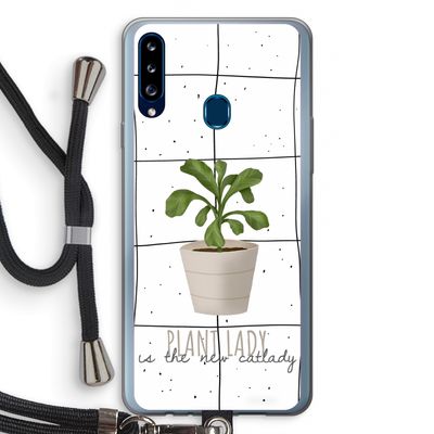 Kamerplant op vensterruit: Samsung Galaxy A20s Transparant Hoesje met koord