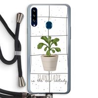 Kamerplant op vensterruit: Samsung Galaxy A20s Transparant Hoesje met koord