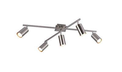 Trio PlafondspotsMarley 5-lichts nikkel mat - 612400507