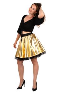 Cirkelrok Metallic Goud Dames