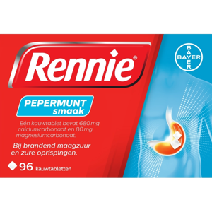 Rennie Pepermunt kauwtabletten bij brandend maagzuur