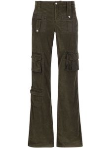 Blumarine pantalon cargo évasé en velours - Vert