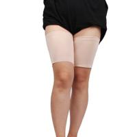 Outdoor sport silicone antislip huidbescherming knie pads sport kalf stretch ondersteuning dij been sets grootte: 36-45cm (vleeskleur)