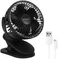 Ruhhy draadloze ventilator - zwart - usb oplaadbaar - bureauventilator - zomer - draadloos