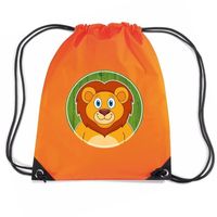 Leeuw dieren trekkoord rugzak / gymtas oranje voor kinderen   -
