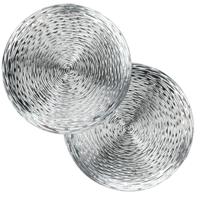Home & Styling Kaarsen bord - 4x - diner onderborden - zilver - Dia 33 cm - Kaarsenbord - Kunststof