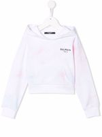 Balmain Kids hoodie à imprimé tie-dye - Rose - thumbnail