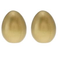 Decoratie Ei - Goud kleurig - 2x - terracotta - 6 x 8 cm - Paasdecoratie - paaseieren - pasen