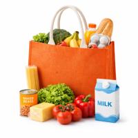 Jute oranje shopper/boodschappen tas 42 cm