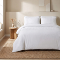 Dekbedovertrek Velvet Band - Wit - Lits-Jumeaux (240x220 Cm) - Wit Microvezel - Effen - Sleeptime - Dekbed-Discounter.nl