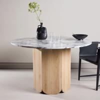Nohr Ronde Eettafel 'Rajah' Marmerlook, 120cm, kleur Naturel