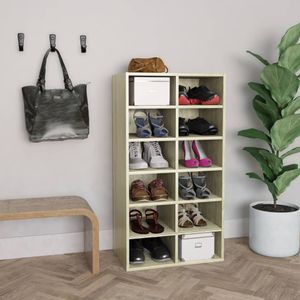 VidaXL Schoenenrek 54x34x100,5 cm bewerkt hout sonoma eikenkleurig