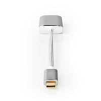 Nedis cctb64680al02 usb-adapter usb 3.2 gen 1 usb type-c™ male hdmi™ connector 0.20 m rond verguld gebreid / nylon zilver cover window box