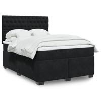 Boxspring met matras fluweel zwart 140x190 cm