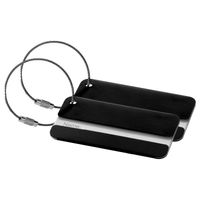 Kofferlabel discovery - 2x - zwart - 8 x 4 cm - reiskoffer/handbagage label - Bagagelabels - thumbnail