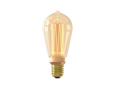 LED Glassfiber Rustiek ST64 Goud SMD 220-240V 3.5W 120lm 1800K E27 Dimbaar met LED dimmer - Calex