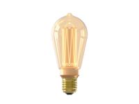 LED Glassfiber Rustiek ST64 Goud SMD 220-240V 3.5W 120lm 1800K E27 Dimbaar met LED dimmer - Calex