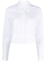 Odeeh chemise en coton à coupe crop - Blanc