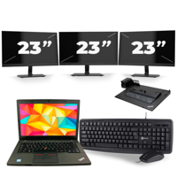 Lenovo ThinkPad L470 - Intel Core i5-7e Generatie - 14 inch - 8GB RAM - 256GB SSD - Windows 11 + 3x 23 inch Monitor