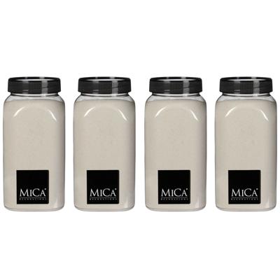 Mica Decorations decoratie zand - 4x - 1 kg - 650ml - creme wit - hobby zandkorrels Mica Decorations decoratie zand - 4x - 1 kg - 650ml - creme wit - hobby zandkorrels