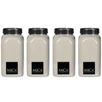 Mica Decorations decoratie zand - 4x - 1 kg - 650ml - creme wit - hobby zandkorrels