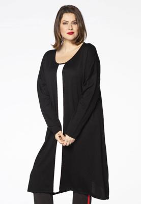 Yoek Dress knitted A-line | Zwart | Maat 54/56