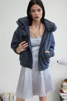 Jas met capuchon en bont - BLACK - XL Jas met capuchon en bont - BLACK - XL