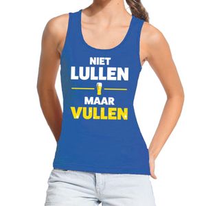 Niet Lullen maar Vullen tanktop / mouwloos shirt blauw dames