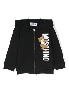 Moschino Kids hoodie Teddy Bear à fermeture zippée - Noir