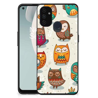 OnePlus Nord N100 Dierenprint Telefoonhoesje Vrolijke Uilen
