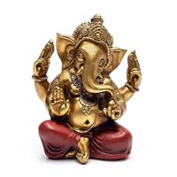 Goudkleurig Ganesha Beeld - Polyresin - 458 gram - uit China - thumbnail