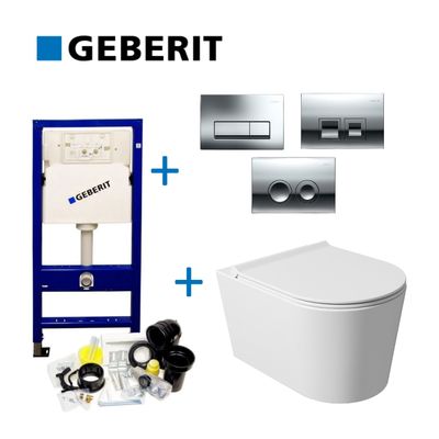 Geberit UP100 Toiletset set73 Salenzi Civita met Delta Drukplaat