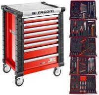 Facom gereedschapswagen 8 laden m3, met 5 gevulde laden in foam, rood - jetcmm175bnl