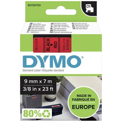 Labeltape DYMO D1 40917 Polyester Tapekleur: Rood Tekstkleur:Zwart 9 mm 7 m
