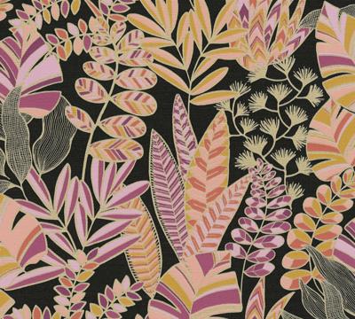 AS Creation Antigua - Zwart - Planten Behang - 390953