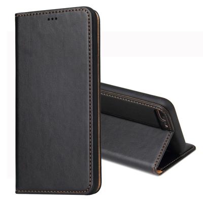 iPhone 7 Plus & 8 Plus Dermis structuur PU leren Flip Hoesje met houder en opbergruimte voor pinpassen & geld (zwart)