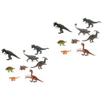 Speelgoed dinosaurussen dieren speelfiguren - set 16x stuks - kunststof - tussen 5 -13 cm