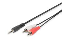 Digitus 3.5mm - 2x RCA, M/M, 1.5 m audio kabel 1,5 m 2 x RCA Zwart